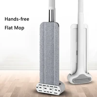 32cm squeeze mops flat cleaner magic washable hands free mops with replaced microfiber pads for house floor cleaning household