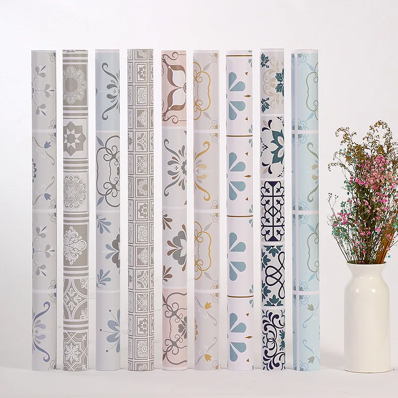 

Толстая самоклеящаяся богемная виниловая настенная бумага для стен в рулонах для ванной комнаты кухни наклейки для пола декоративная Водо...