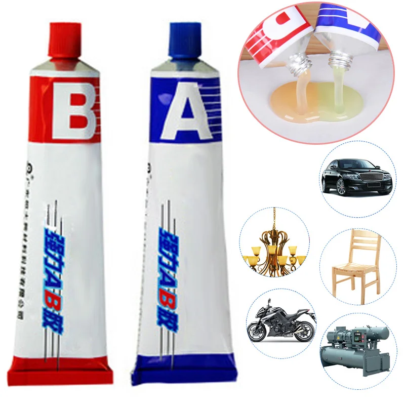 

2pcs Strong Ab Glue Set Repair Resin Glue Industrial Heat Resistance Cold Weld Metal Repair Paste Cream Universal Glue