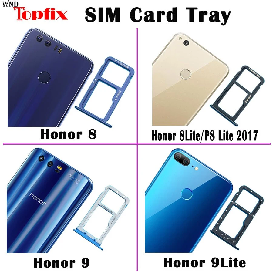 

Лоток для SIM-карты для Huawei honor 9, держатель слота Micro Honor 8 SD, гнездо-адаптер для Huawei Honor 9 Lite, лоток для Sim-карты, запасные части