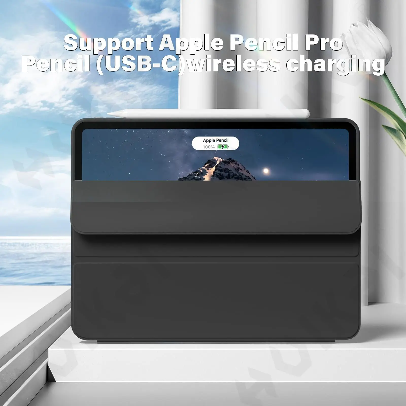 Фото Чехол для Redmi K Pad 2 8.8 SE 9.7 Pro 12.1 2025: тонкий, полупрозрачный, с подставкой-трифолд, зарядкой для стилуса и функцией автоматического включения/выключения экрана №5