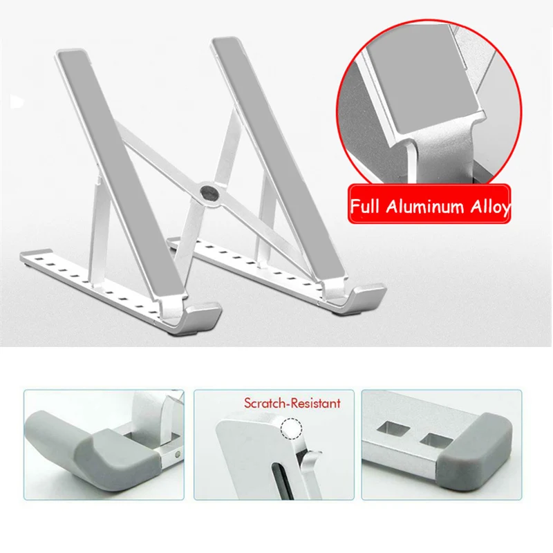 

Laptop Holder Foldable Adjustable Foldable Aluminum Laptop Stand Desktop Notebook Holder Desk Laptop Stand For11-15.6 Inch PC