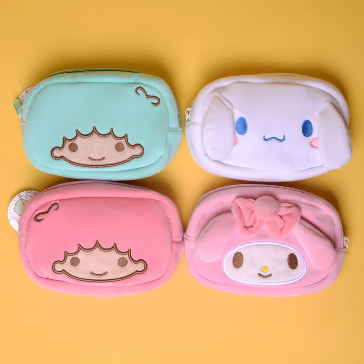 

Japanese Plush Cosmetic Bag Cinnamoroll My Melody Gemini Plush Doll Cell Phone Sundries Storage Bag Coin Purse Sanrio