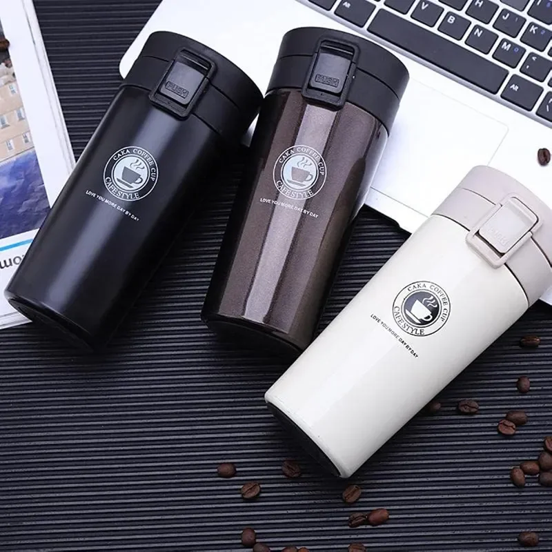 

380ml Thermos Coffee Cup Tea Mug Double Layer Stainless Steel Vacuum Insulated Metal Thermos Outdoor Sports Water Bottle