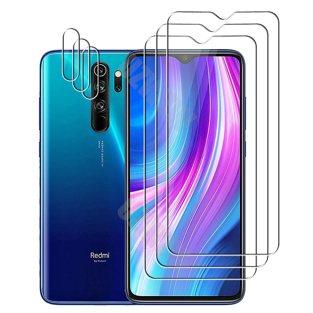 

For Xiaomi Redmi Note 8 Pro Camera Lens Film and Phone Protective Tempered Glass Screen Protector