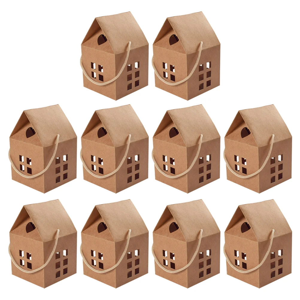 

Portable Box Multi-function Candy House Shaped Paper Boxes Handheld Present Bag Gift Packing