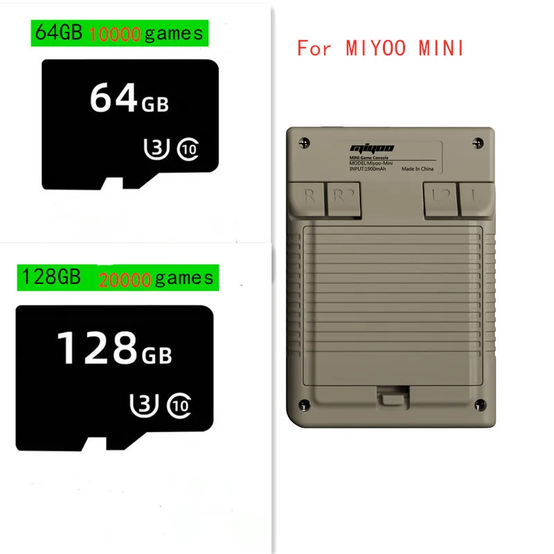 

Карта памяти для игровой консоли MIYOO mini, 64 ГБ, 128 ГБ, 20000 игр