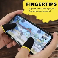 2pcs fiber finger cover for pubg mobile games breathable game controller screen touching sweat proof non scratch thumb gloves