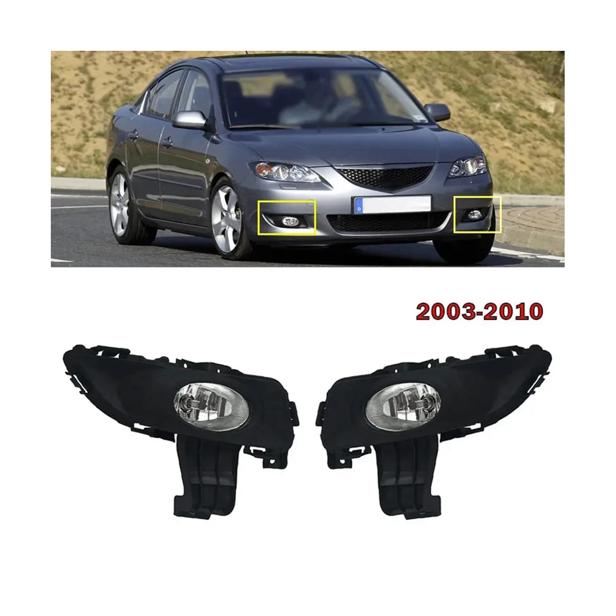 Передние противотуманные фары на бампер передние для автомобиля Mazda 3 M3 2003-2010