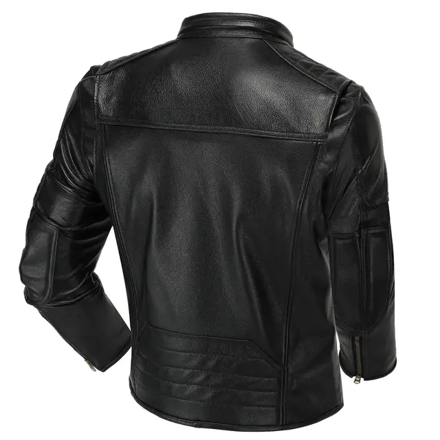 2023 New Pilot Jacket Men's 100% Top Layer Cowhide Genuine Leather Jacket Short Motorcycle Suit Riding Coat Sashion 2