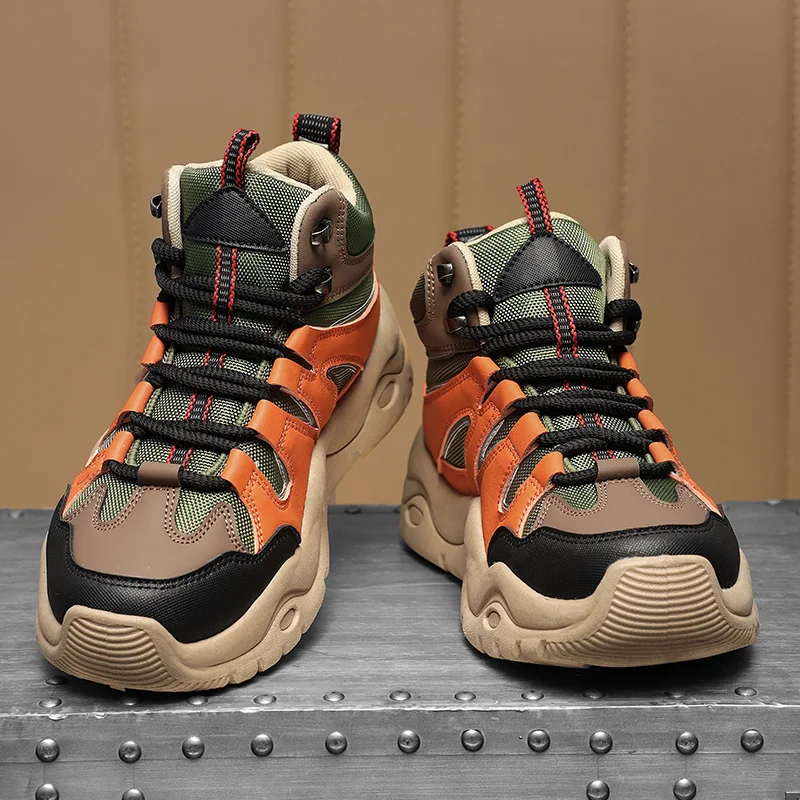 

Casual Shoes Elastic Laces Sneakers Flat Hiking Boots Wear-resistant Non-slip Breathable Wild Style Spring and Autumn Main Push