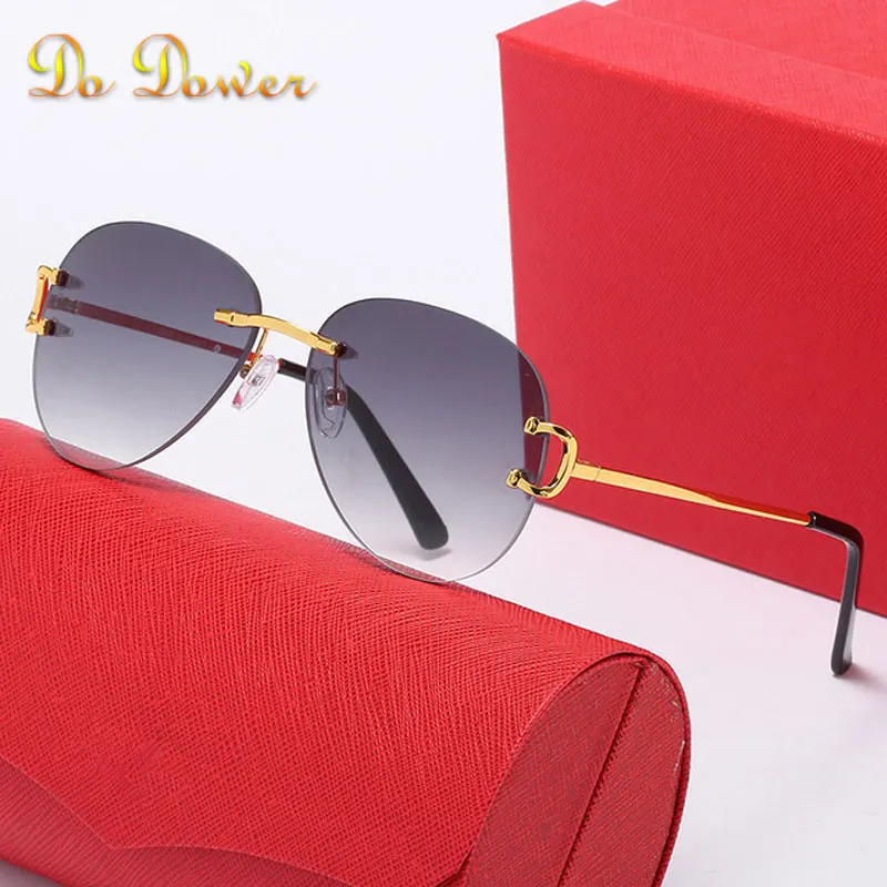 

2022 Metal Sunglasses Rimless Square Big C Eyeglasses Luxury Women Men Sun Glasses Carter Eyewear Brand Desinger Shade Eyewear