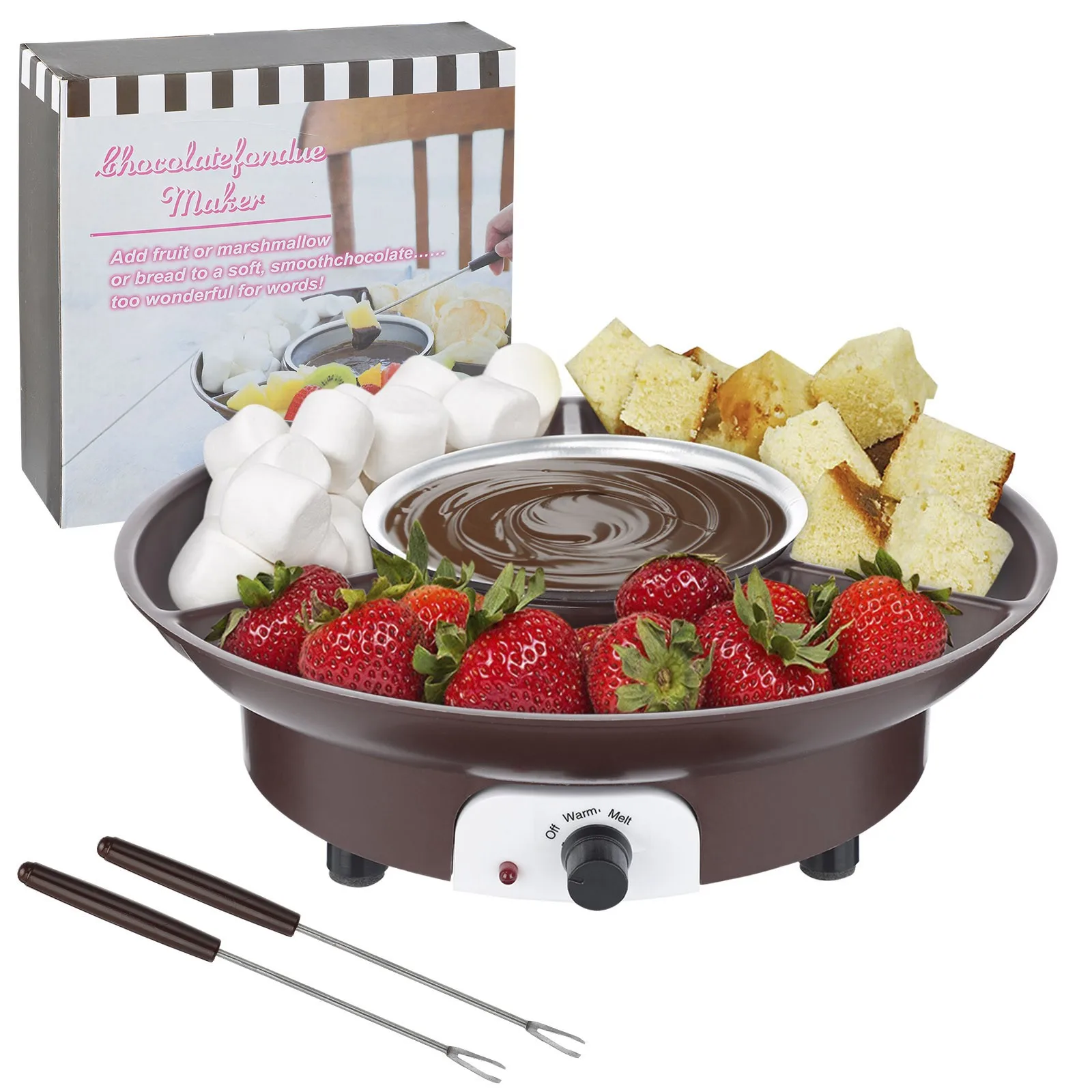 

Mini Chocolate Fountain DIY Handmade Chocolate Melting with Heating Fondue Chocolate Hotpot Machine Party Kitchen Accessorie