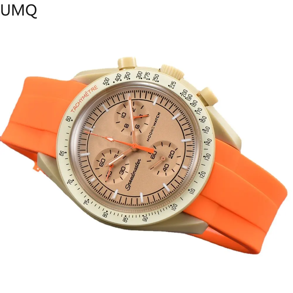 

New Couple Watch Multifunction Plastic Case Weight Moon Watches For Men swatch Ladies Business Chronograph Explore Planet Clock