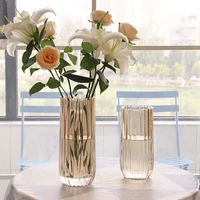 nordic glass vase transparent vertical grain hydroponic systems flower pot weddings living room home decoration accessories