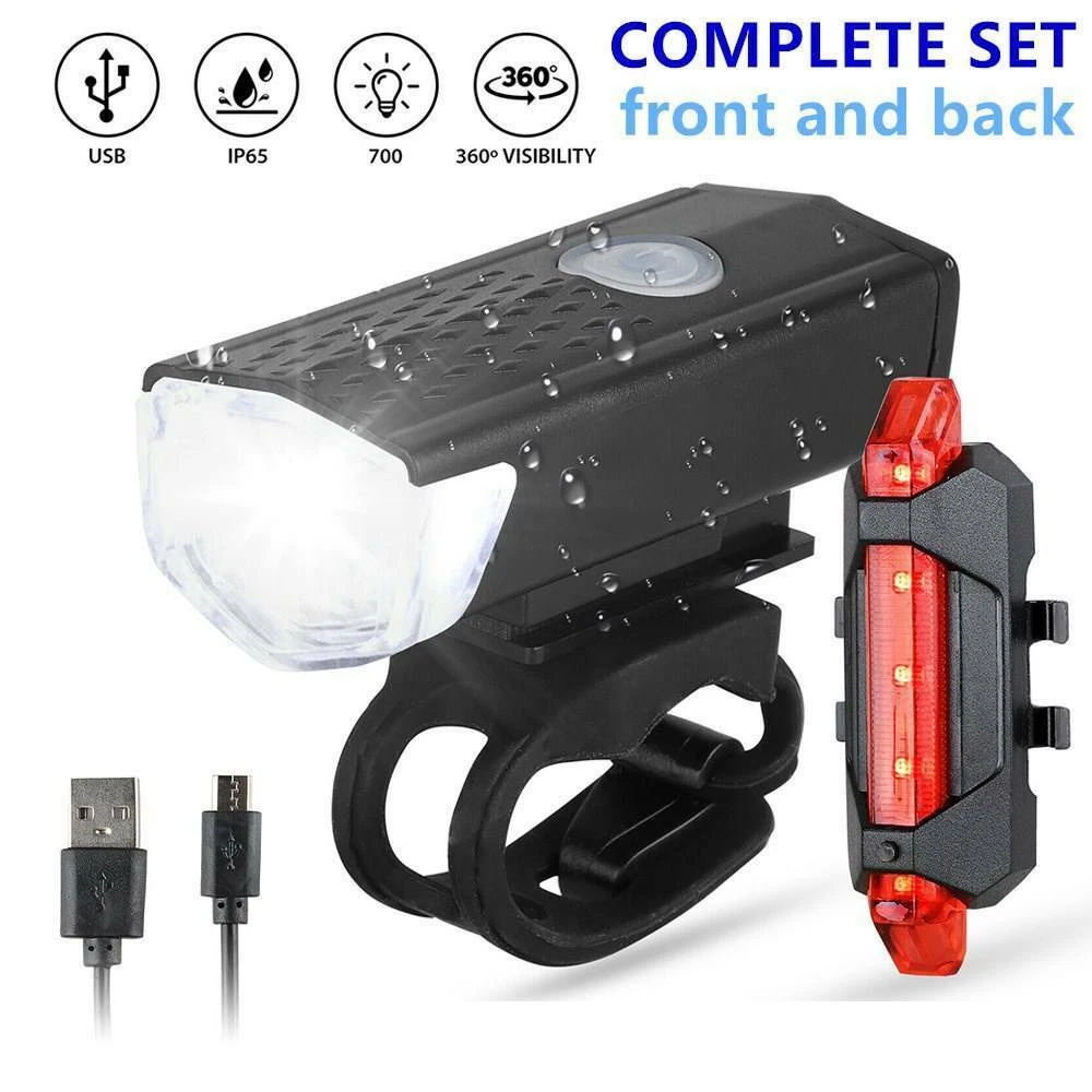 

Bicycle Light Front Rear Taillight USB Rechargeable MTB Mountain Bicycle Lamp Waterproof 800LM Bike Headlight Cycling Flashlight