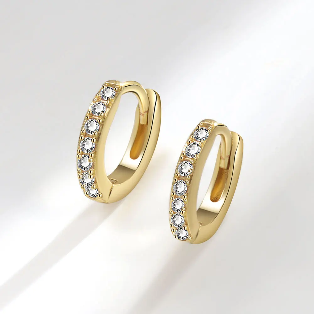 

Zircon Round Earrings For Women Stainless Steel Gold Plated Crystal Circle Hoop Earring Wedding Party Jewelry Gift brinco