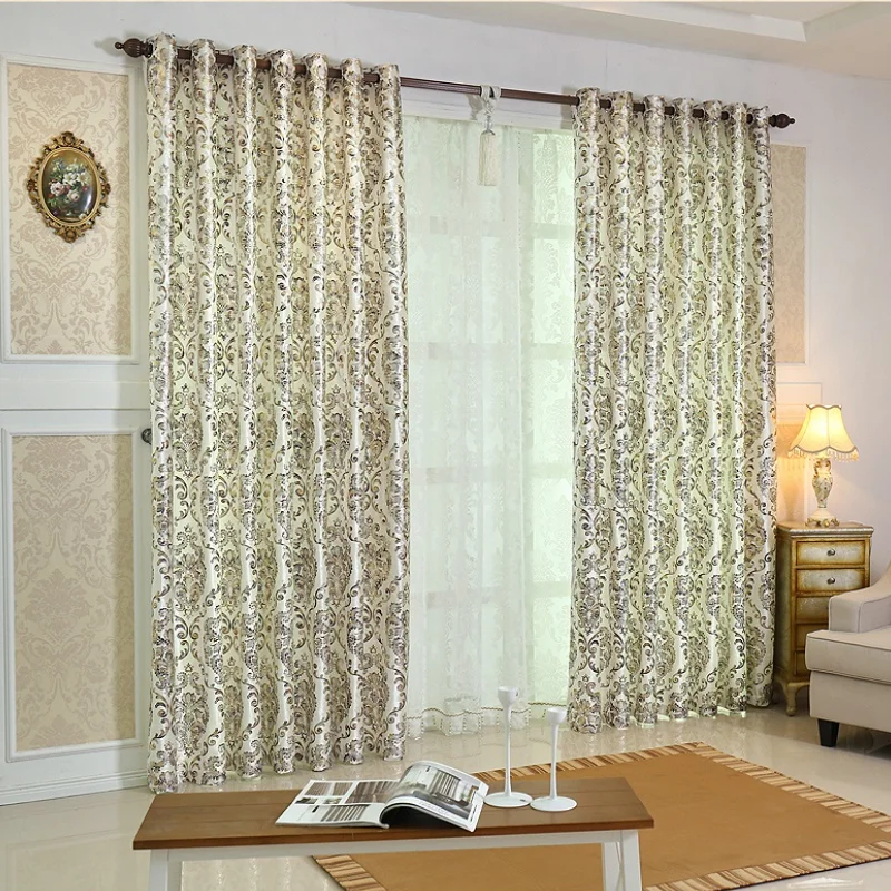

Curtains for The Living Room Bedroom European Window Shading Bronzing Cloth of Dining Key Luxury Style Flannelette