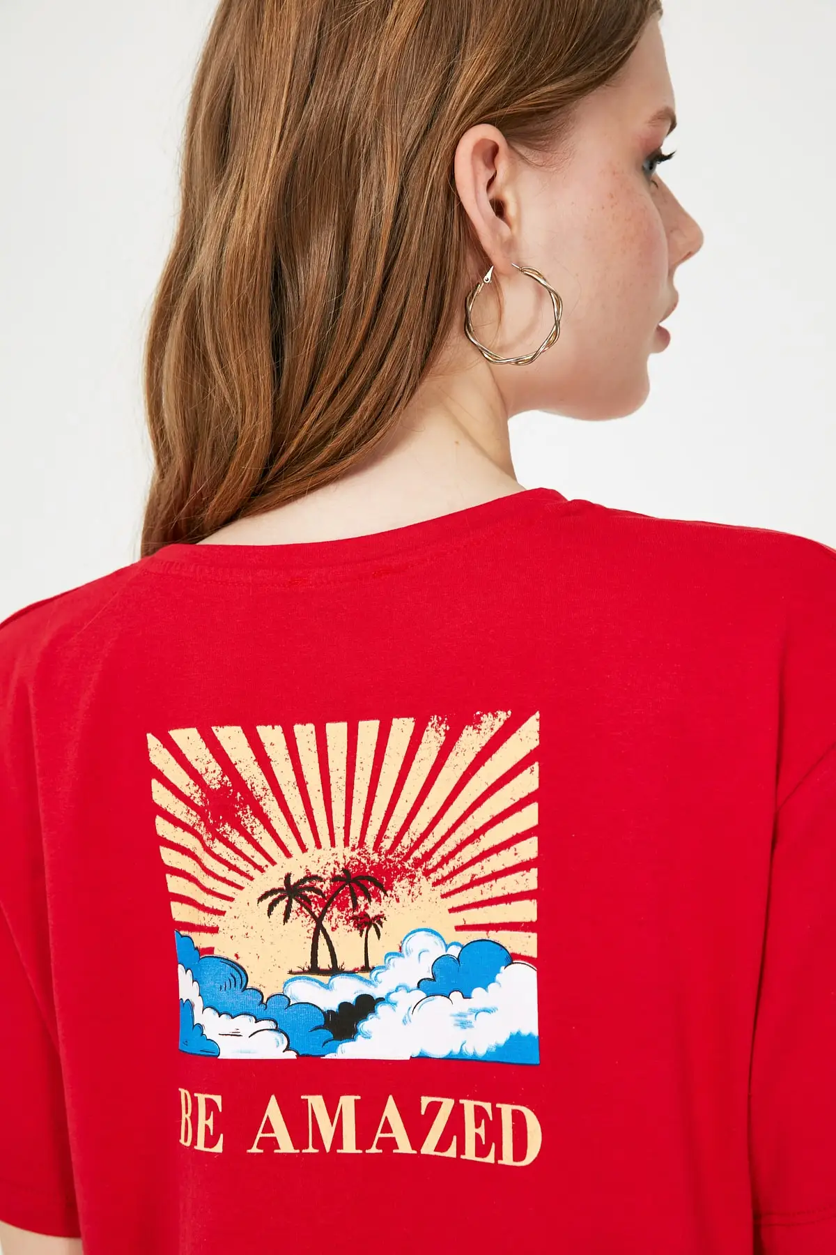 

Trendyol Front and Back Printed Boyfriend Knitted T-Shirt TWOSS21TS3970