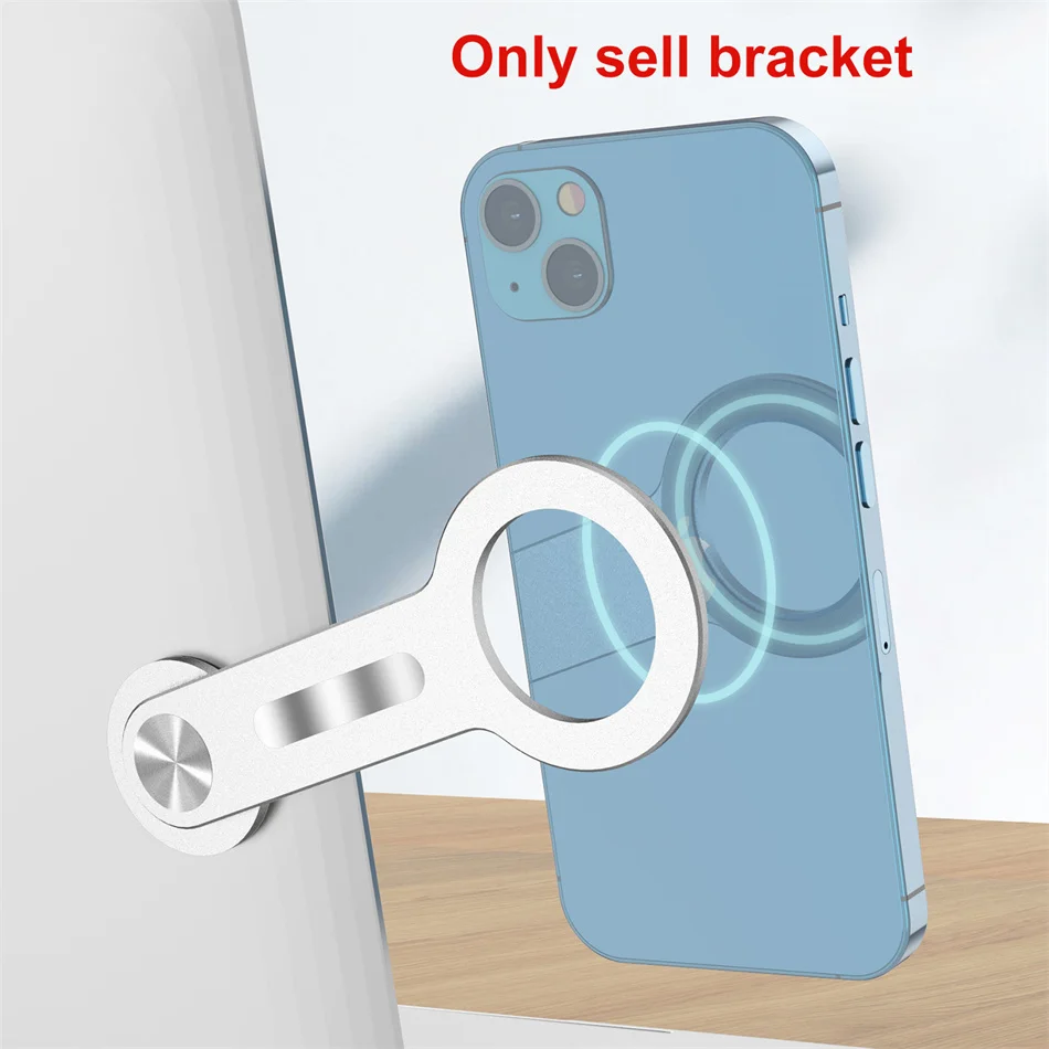 

Laptop Cell Phone Mount For iPhone 13 12 Collapsible Metal Paste Base Office Monitor Magnetic Holder Adapt to Cellphone