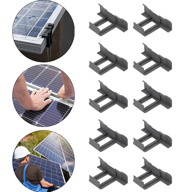 

10pcs Solar Panel Water Drained Away Clips PV Panels Frame Thickness 30/35/40mm Auto Remove Stagnant Water Dust for Solar Panels