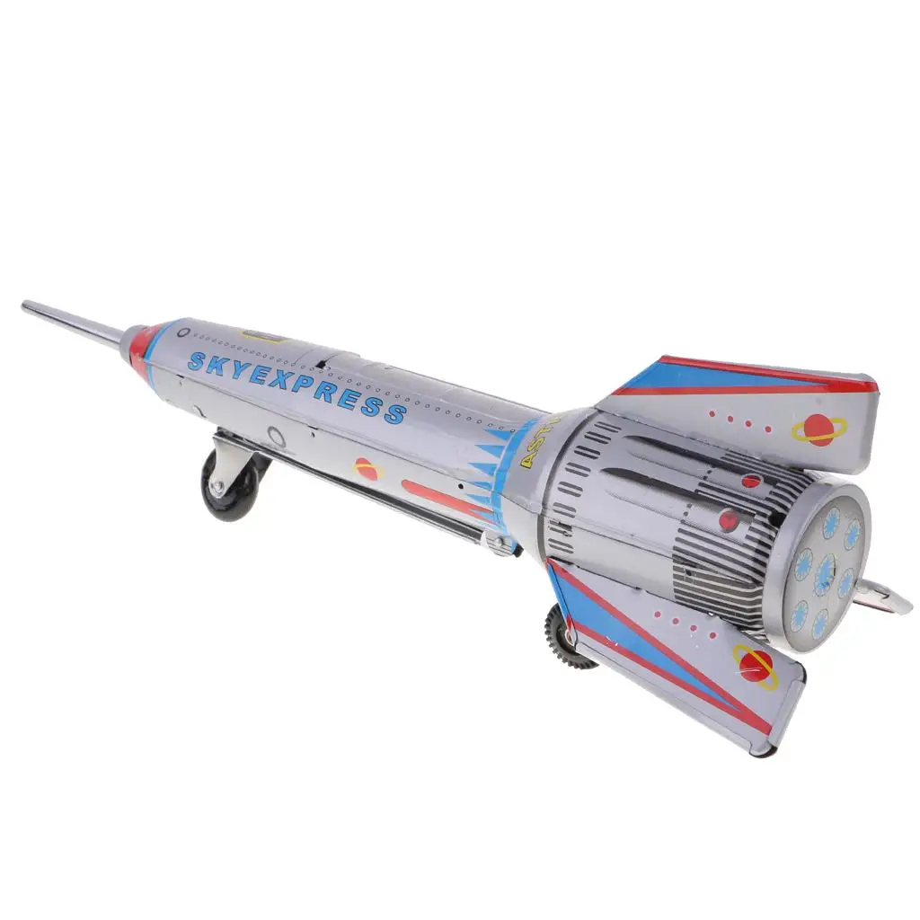 Retro Interia Rocket Ship Space Toy Model Tin Toy Adults Collectible Gifts