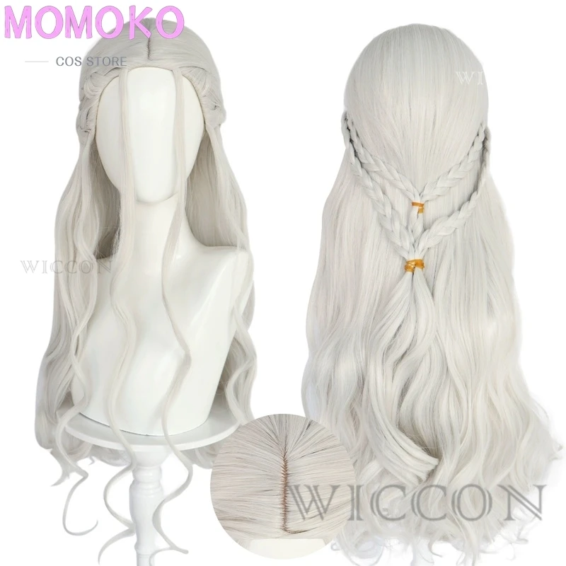 Кровь и драконы GoT Movie Daenerys Targaryen Dargon Mother с белым длинным платьем и красивыми волосами Косплей Костюм Полный комплект (art.: 3920cf818fecd) - 3920cf818fecd