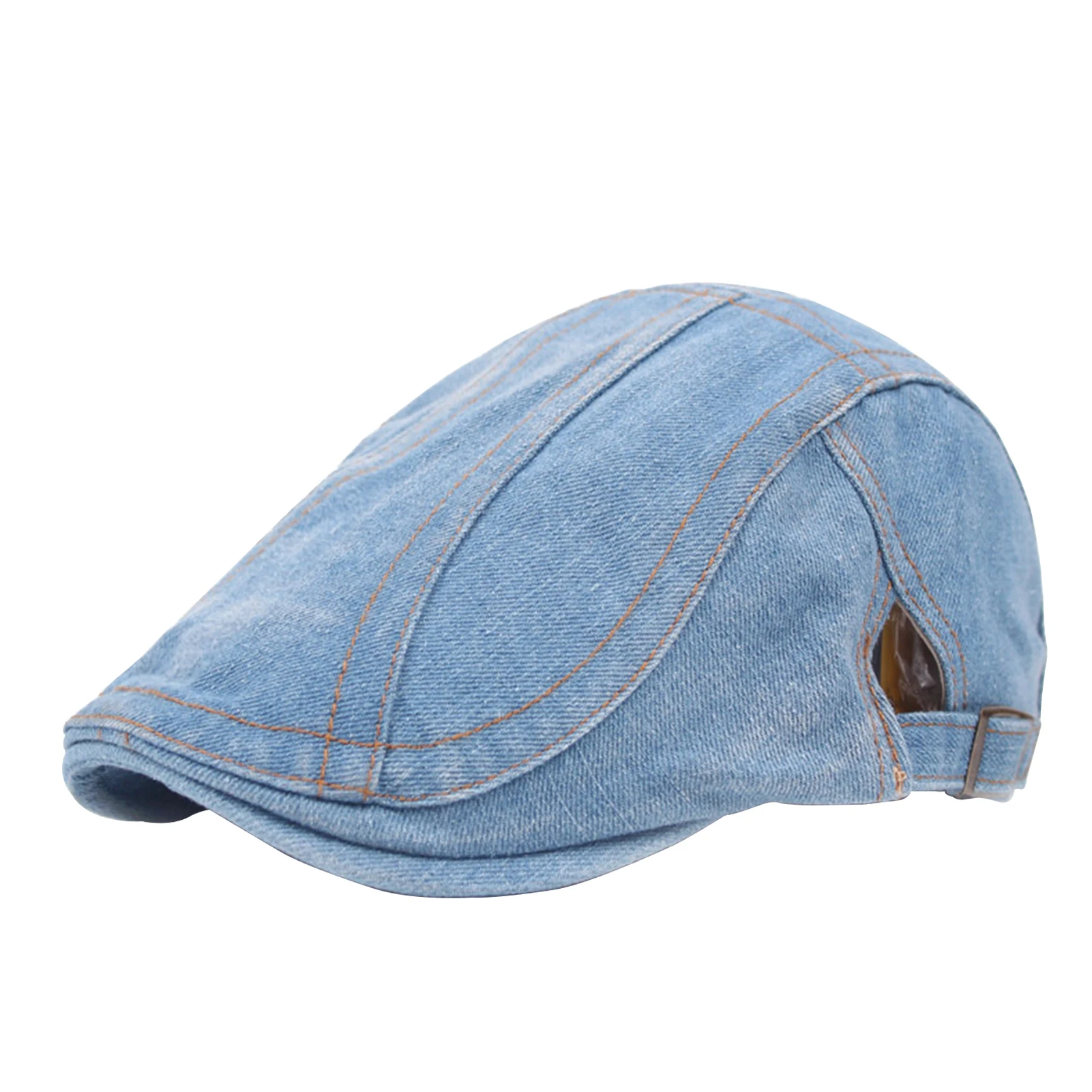 

Men Women Comfortable Retro Casual Climbing Denim Beret Ergonomic Hiking Hat Breathable Wear Resistant Adjustable Circumference