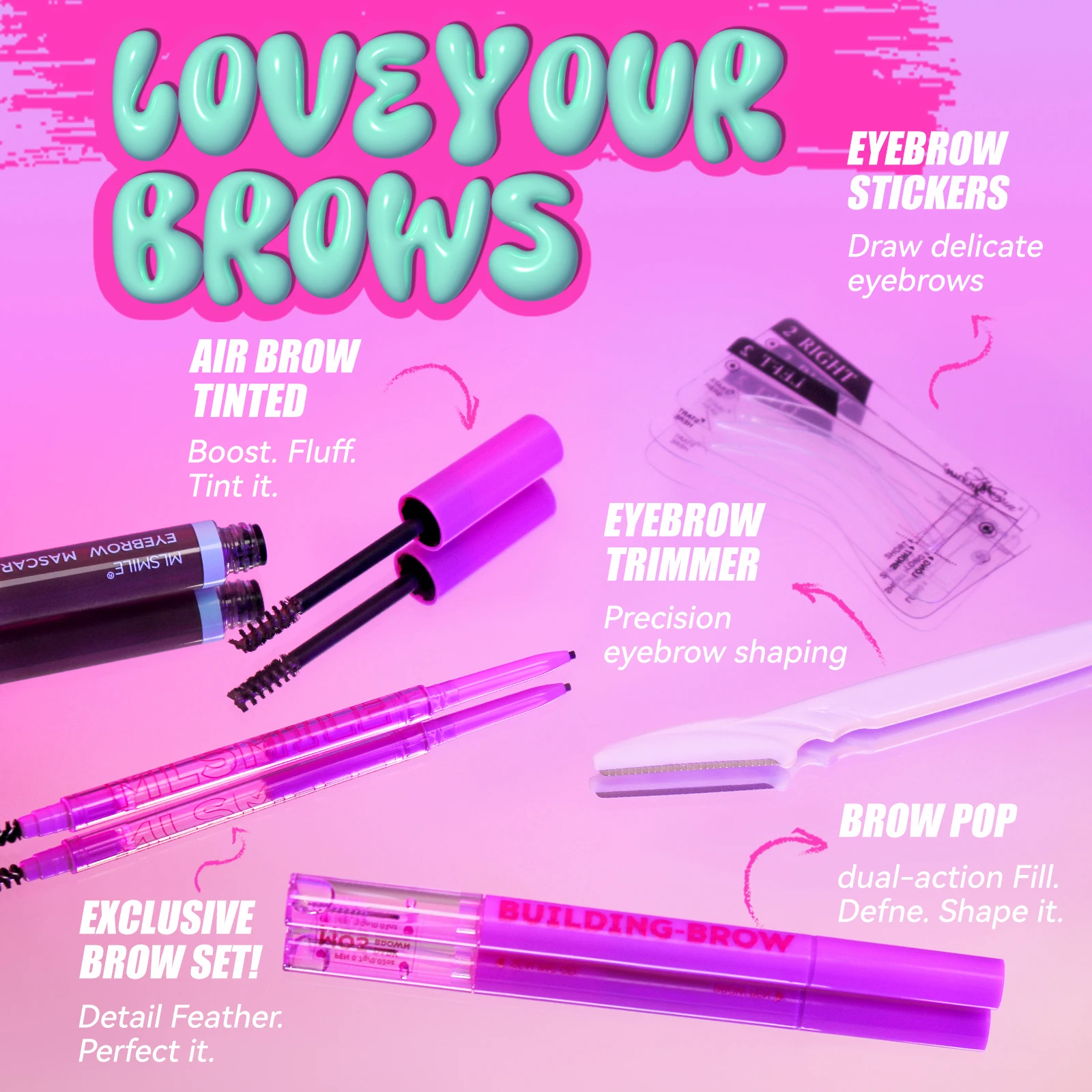 Набор для макияжа бровей | Водостойкий карандаш гель и инструменты укладки все в