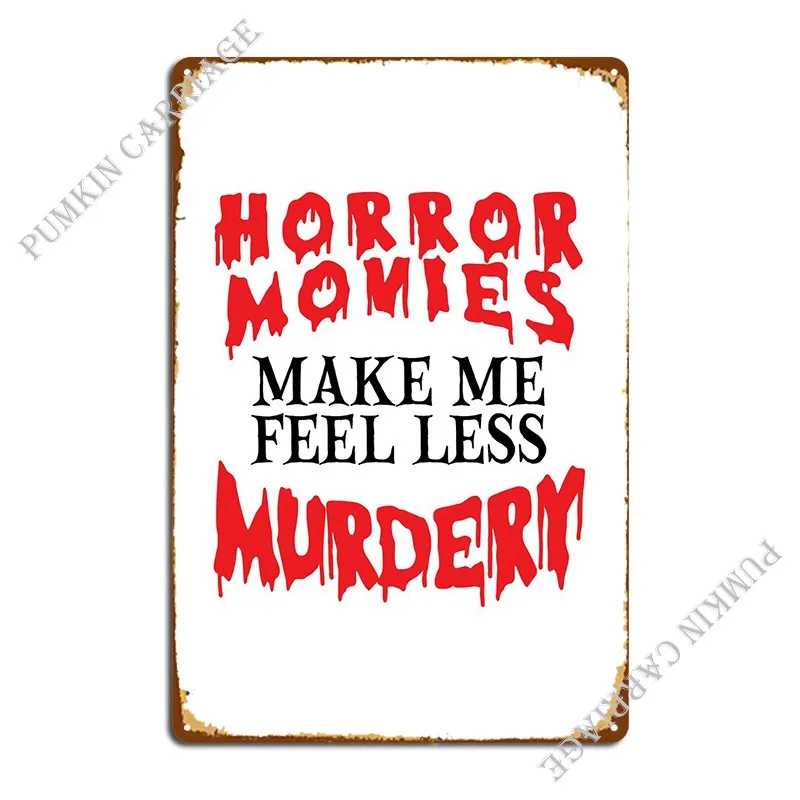 

Horror Movie Fan Gift Idea Metal Plaque Garage Party Plates Designing Cinema Tin Sign Poster