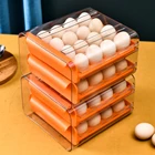 Пластиковый контейнер для хранения яиц с защитой от падений в холодильнике, штабелируемые кухонные аксессуары, контейнер для хранения свежести яиц и фруктов
