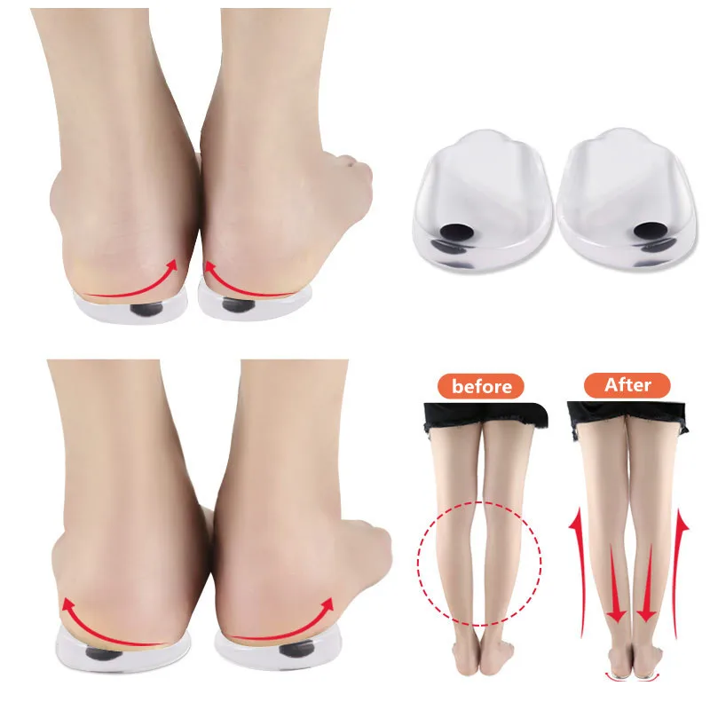 

Silicone Gel Orthotic Shoe Heel Pads for XO Legs Orthopedic Varus Correct Plantar Fasciitis Pain Relief Foot Care Insert Insoles