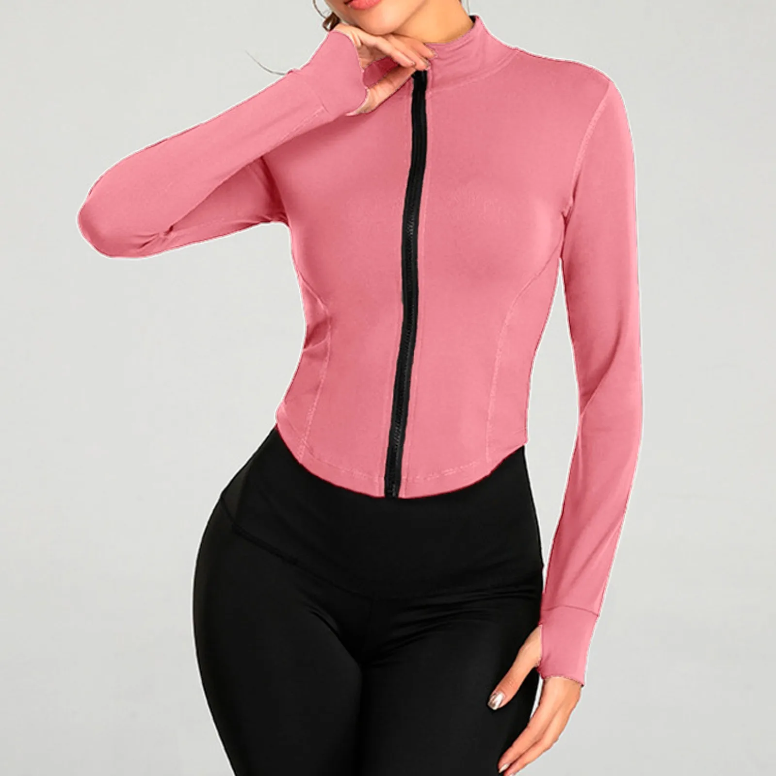 Женская Осенняя куртка Полная Спортивная одежда на молнии открытое пальто для