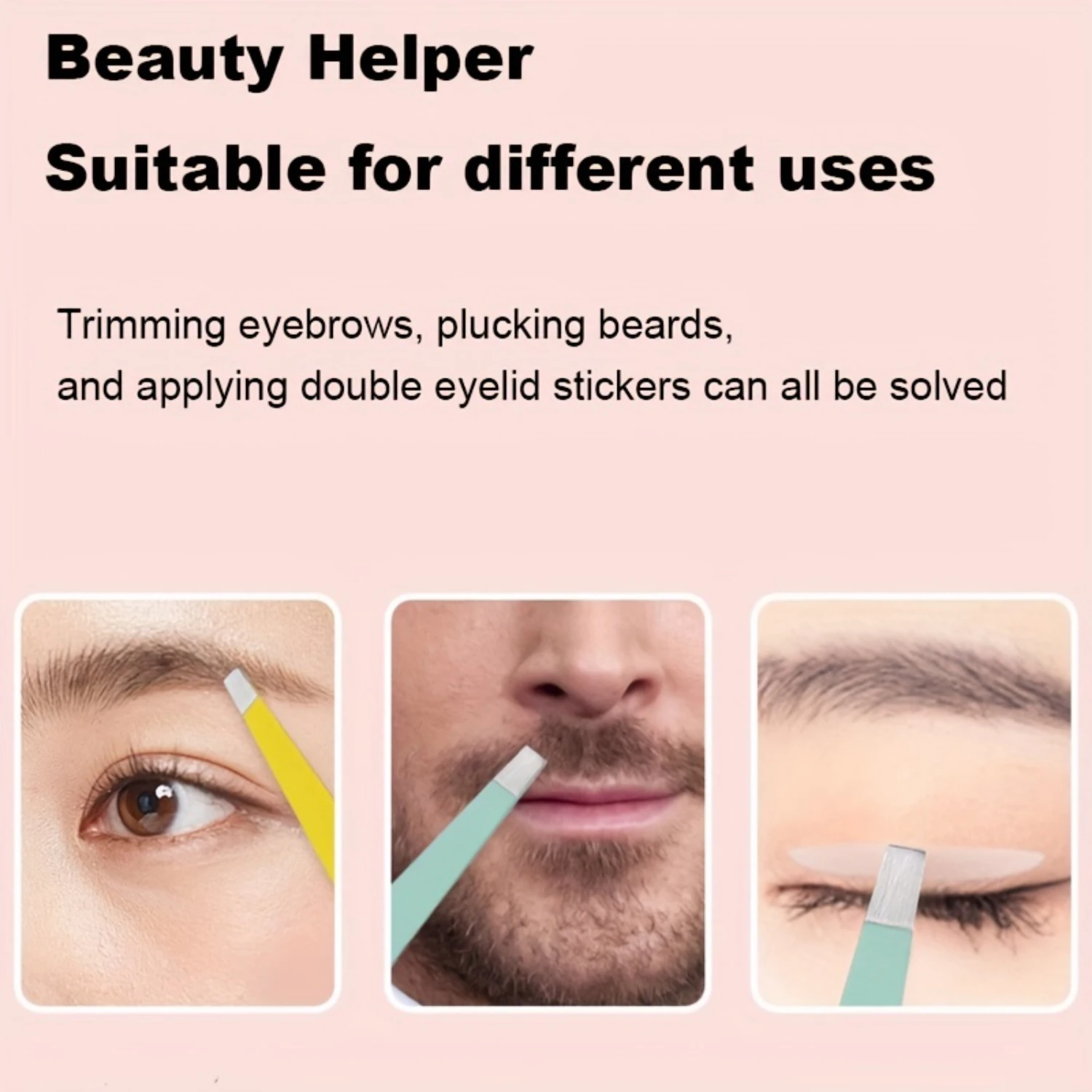 Набор пинцетов из нержавеющей стали 4 предмета — косметический инструмент для