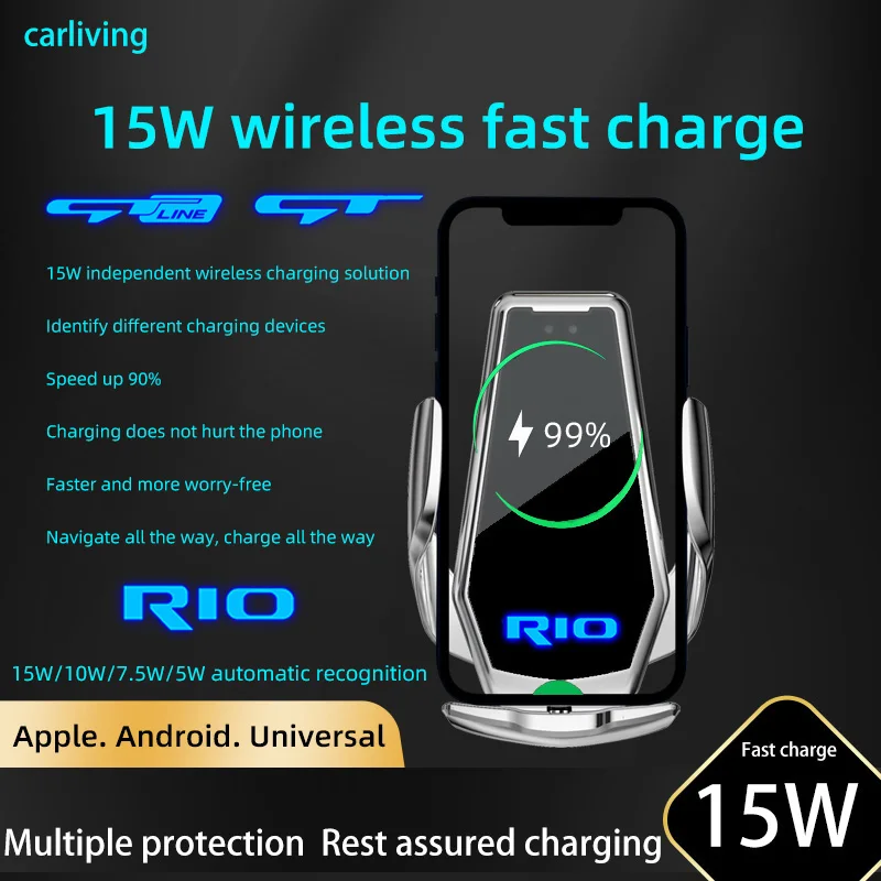 

For KIA RIO 2 3 4 5 Xline X Line Car Wireless Charger Intelligent Mobile Support Phone Holder Car For Kia RIO Accessories