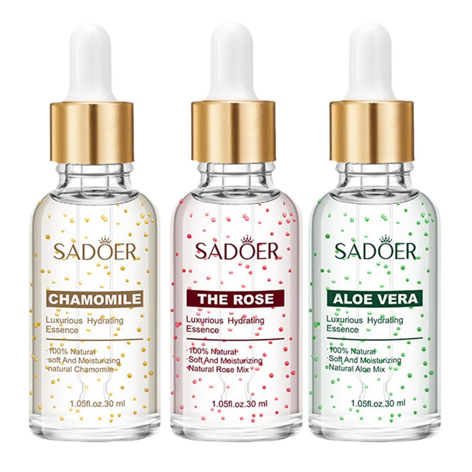 

30ML Aloe Rose Chamomile Vera Luxurious Moisturizing Essence Rejuvenating Skin Refreshing Toner Brightening Whitening Essence