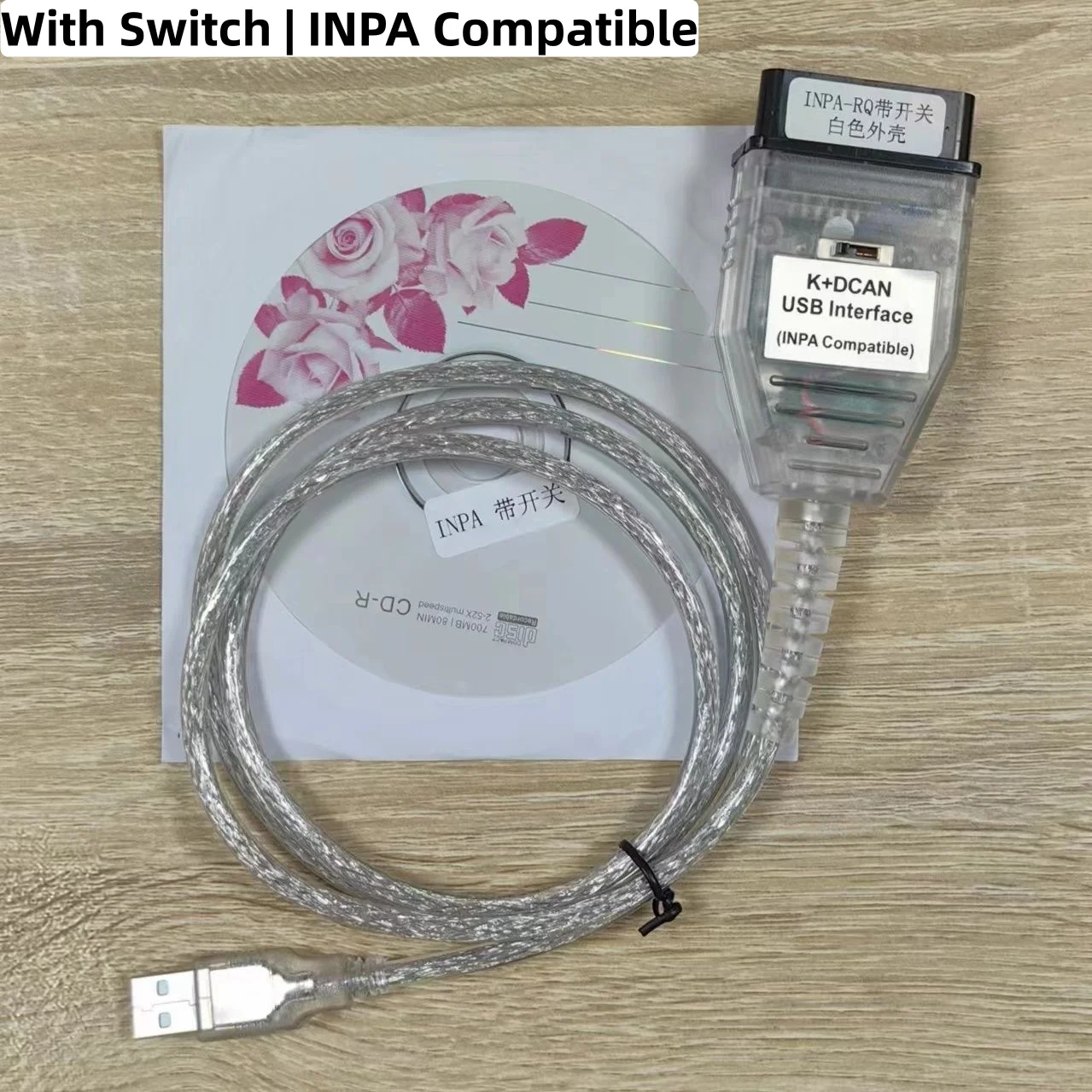 Фото Диагностический инструмент для автомобилей OBD2, чип FTDI K DCAN K+CAN, USB-кабель для сканирования OBD 2, диагностический кабель K + DCAN OBD №1