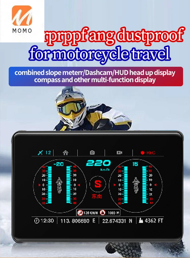 motorcycle camera gps navigation waterproof android speedometer |