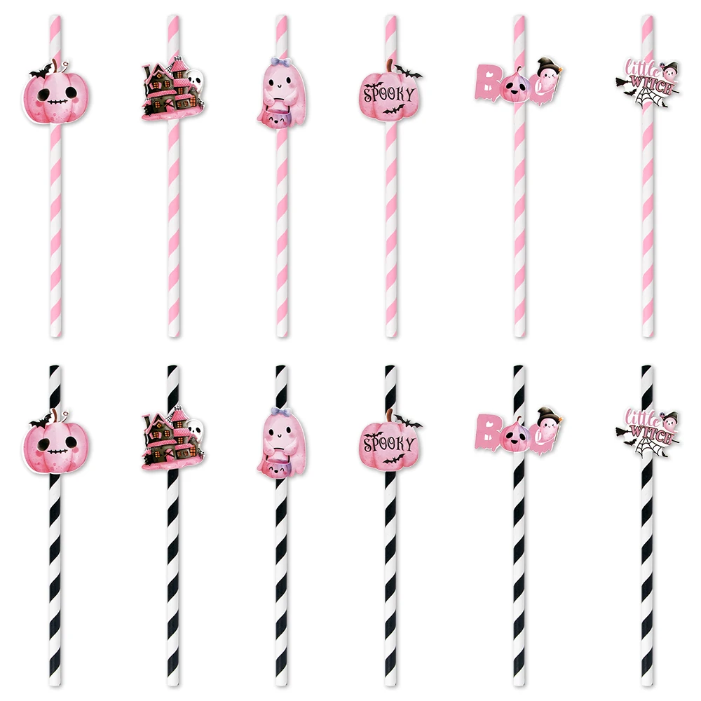

Розовые бумажные соломинки для Хэллоуина WEIGAO