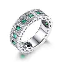 100 925 sterling silver origin diamond ring for women anillos de silver 925 jewelry wedding bands side stone emerald jewelry