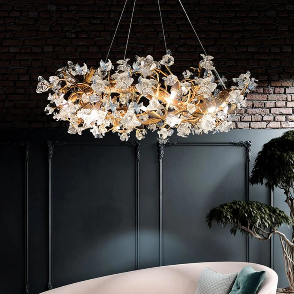 

Modern Chandelier Villa Dining room Crystal lamp Luxury art branch decorative lighting home decoration lamp