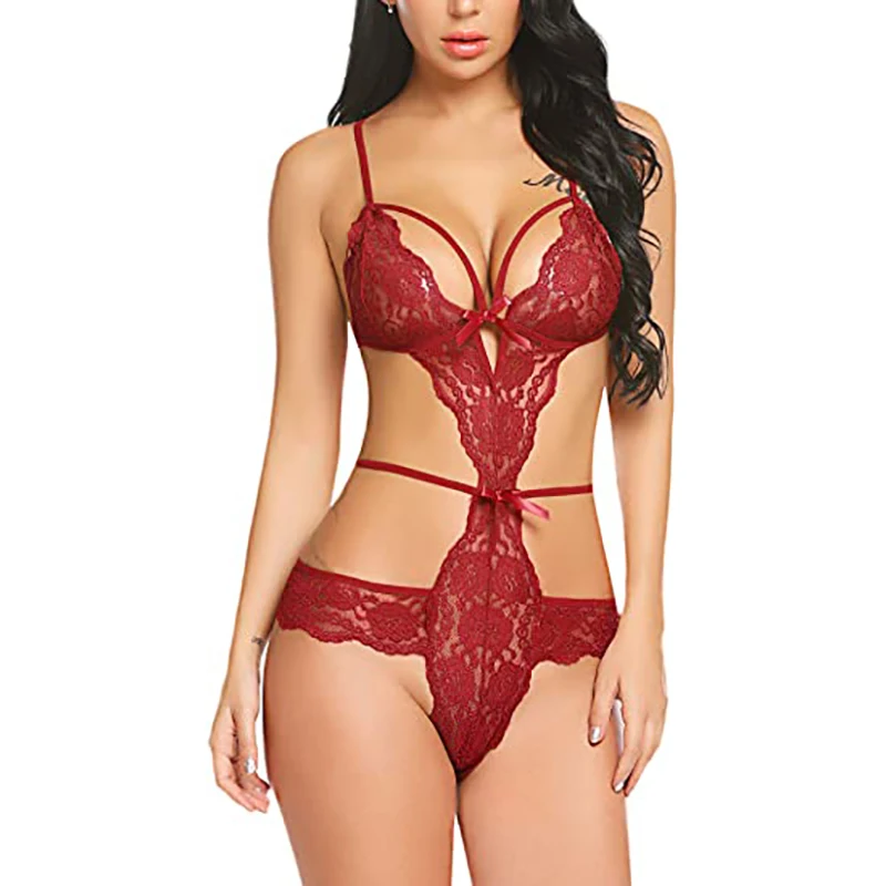 

Lingerie for Women Sexy Strappy Teddy One Piece Babydoll Mini Bodysuit Pajama Set Women Pajamas for Women Sexy Pajamas