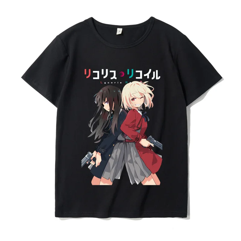 

Anime Girl Graphic T Shirt Black Streetwear Top Casual Female Blouse Women Harajuku Clothes Comics Fashion Short Sleeves T-shirt