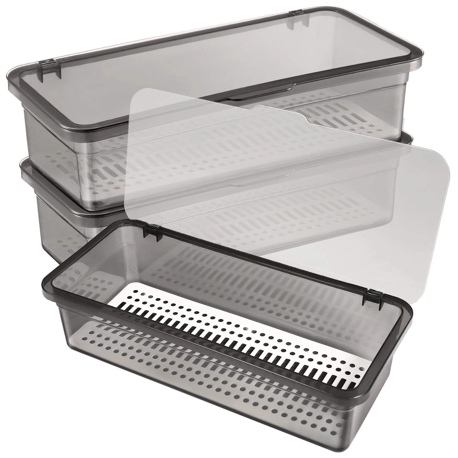 

Drain Rack Plastic Storage Containers Spoon Organizer Countertop Racks Utensil Lid