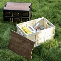 household folding storage box wooden cover thickened outdoor storage containers closet organizer camping vehicle organizer box