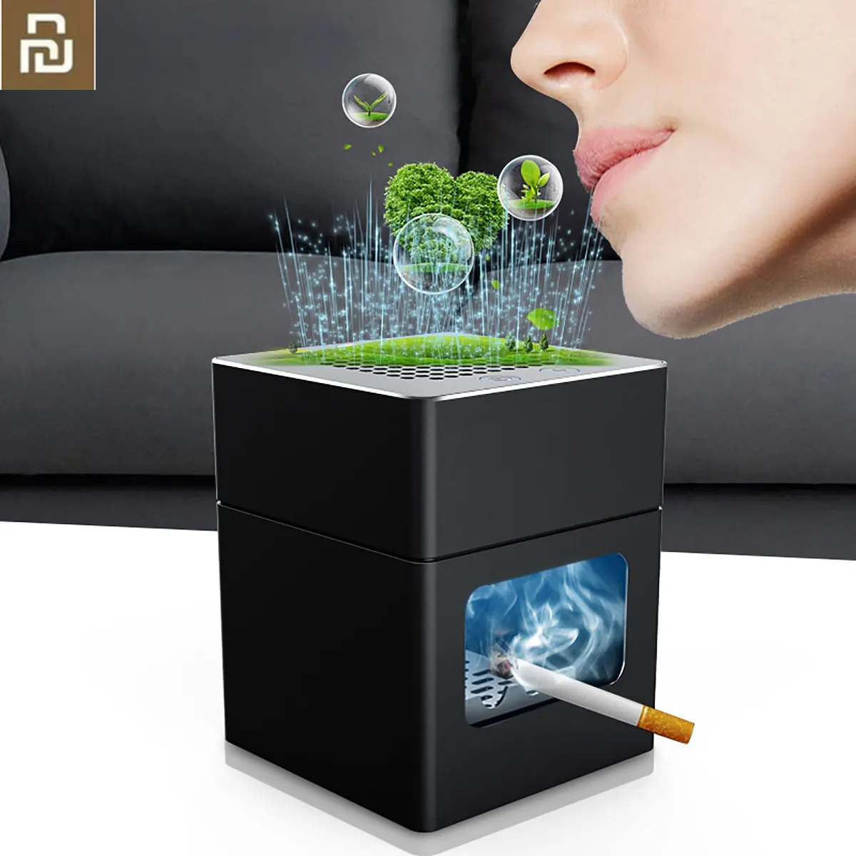 YOUPIN  Ashtray Air Purifier USB Charging Anti Second-hand Smoke Desktop Ashtray Remove Odor Home Air Purifiers