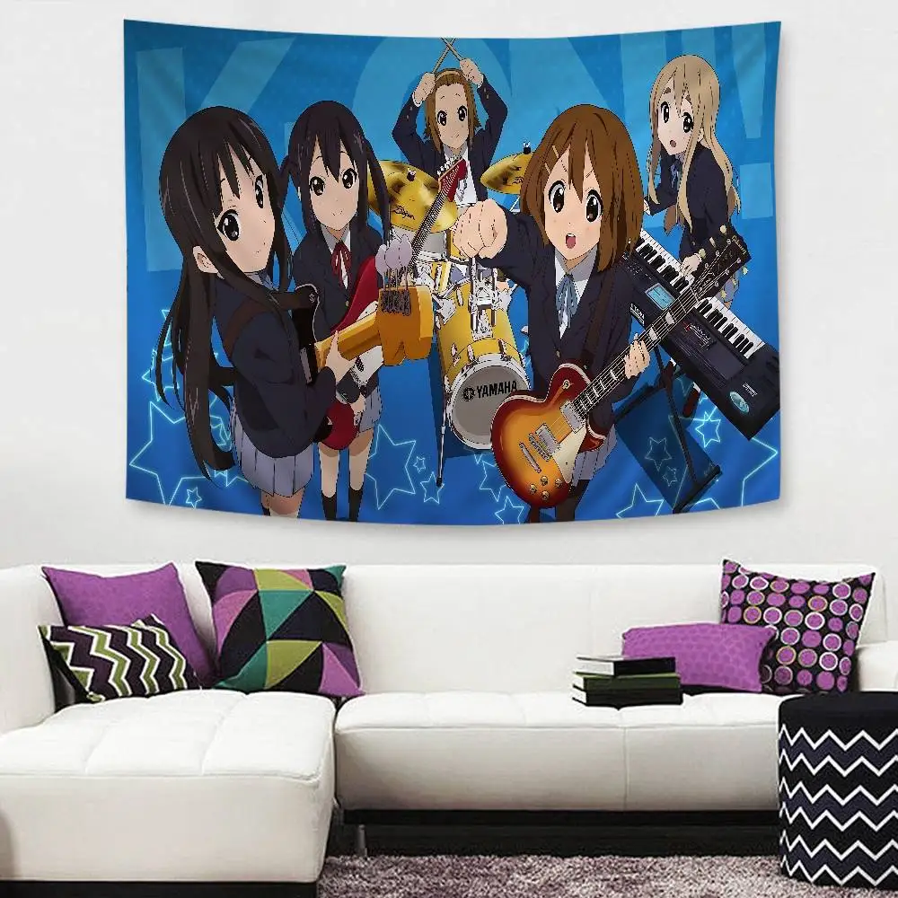 Фото Аниме-гобелен K-On: Красочный настенный гобелен в богемном стиле, мандала, настенные панно №1