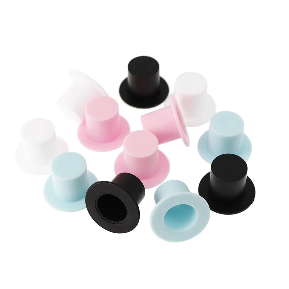 

100pcs Mini Clown Hat Ornaments Plastic Party Hats DIY Doll Hats Mini Clown Caps Christams Wine Bottle Caps Decorations
