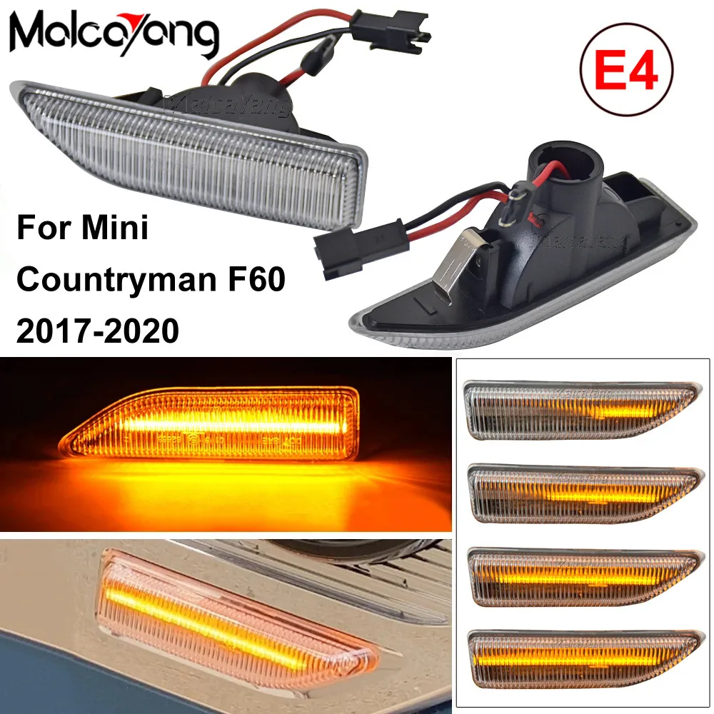 

2Pieces Dynamic LED Turn Signal Indicator Flasher Side Marker Lamps Repeater Lights Flowing For MINI F60 Countryman 2017-2020