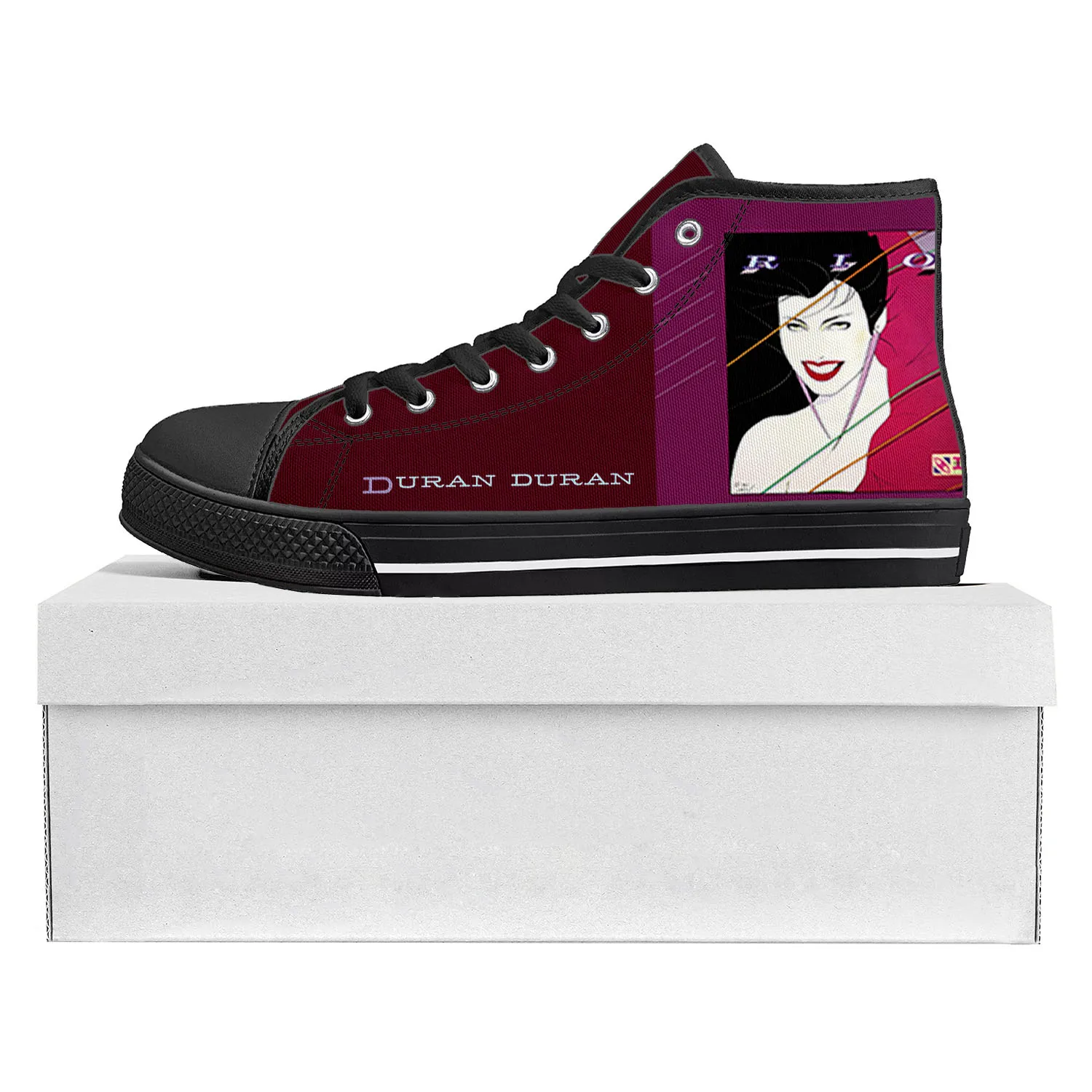 

Dance Rock Band Duran Duran Fashion High Top High Quality Sneakers Mens Womens Teenager Canvas Sneaker Couple Shoes Custom Shoe